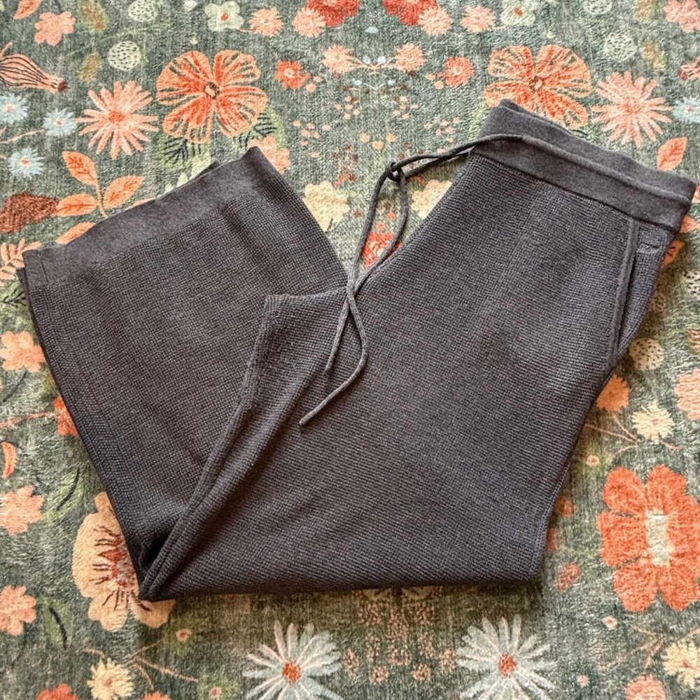 Vineyard‎ Vines Mens Large Gray Wool Blend Waffle Knit Wide Leg Lounge Pants